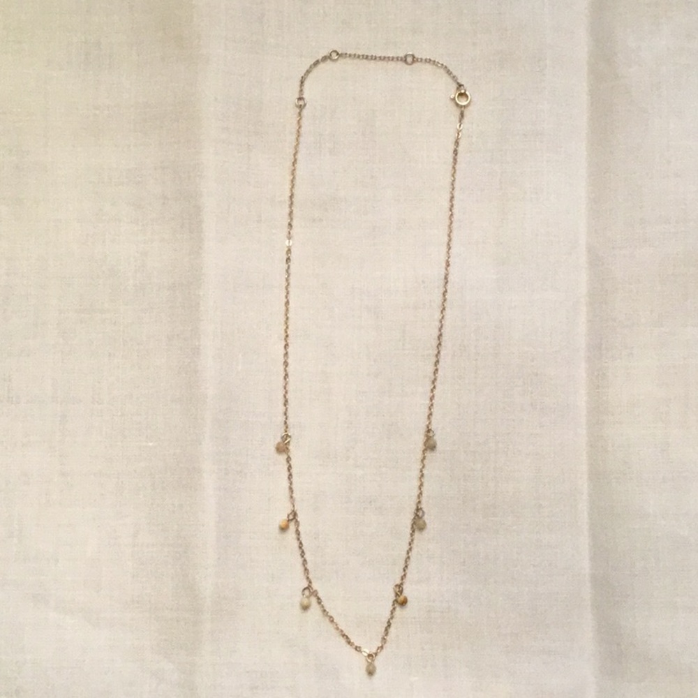 Gold necklace w/ small beads adjustable length